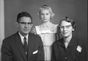 Forrest C. Bacus, Jr., Prescott postmaster, and family