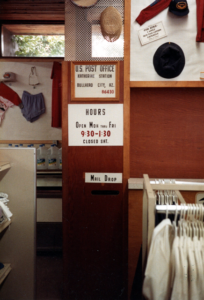 Katherine post office inside store, surrounded by merchandise